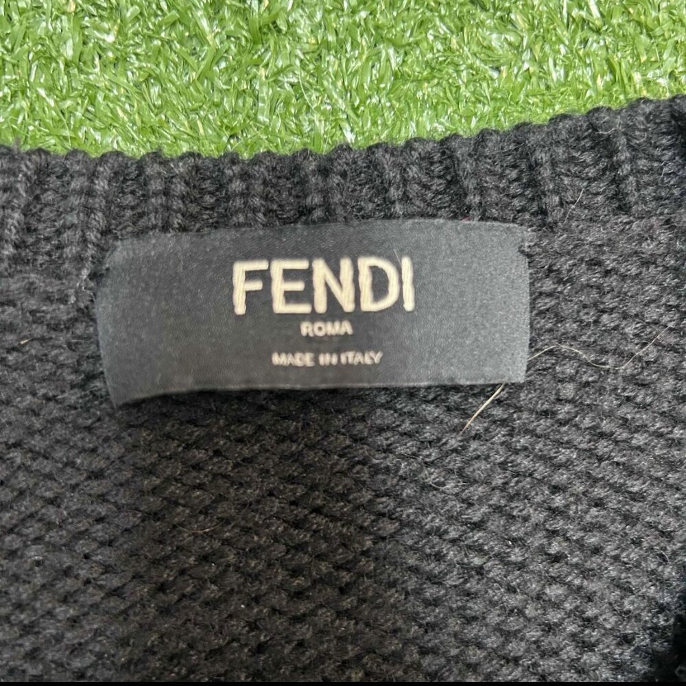 Mens Fendi Designer Crew Sweater Spellout Size XL - Picture 4 of 8